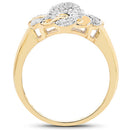 14K Yellow Gold Plated 0.28 Carat Genuine White Diamond .925 Sterling Silver Ring-5