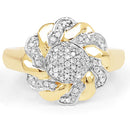 14K Yellow Gold Plated 0.28 Carat Genuine White Diamond .925 Sterling Silver Ring-6