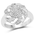 14K Yellow Gold Plated 0.28 Carat Genuine White Diamond .925 Sterling Silver Ring-4