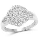 14K Yellow Gold Plated 0.29 Carat Genuine White Diamond .925 Sterling Silver Ring-4