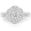 14K Yellow Gold Plated 0.29 Carat Genuine White Diamond .925 Sterling Silver Ring-6