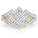 14K Yellow Gold Plated 0.32 Carat Genuine White Diamond .925 Sterling Silver Ring-6