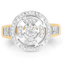14K Yellow Gold Plated 0.21 Carat Genuine White Diamond .925 Sterling Silver Ring-6