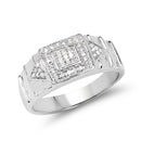 14K White Gold Plated 0.21 Carat Genuine White Diamond .925 Sterling Silver Ring-4