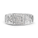 14K White Gold Plated 0.21 Carat Genuine White Diamond .925 Sterling Silver Ring-6