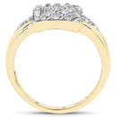 14K Yellow Gold Plated 0.23 Carat Genuine White Diamond .925 Sterling Silver Ring-5
