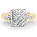 14K Yellow Gold Plated 0.23 Carat Genuine White Diamond .925 Sterling Silver Ring-6