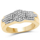 14K Yellow Gold Plated 0.30 Carat Genuine White Diamond .925 Sterling Silver Ring-4