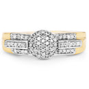 14K Yellow Gold Plated 0.30 Carat Genuine White Diamond .925 Sterling Silver Ring-6