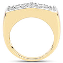 14K Yellow Gold Plated 0.19 Carat Genuine White Diamond .925 Sterling Silver Ring-5