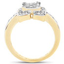 14K Yellow Gold Plated 0.24 Carat Genuine White Diamond .925 Sterling Silver Ring-5