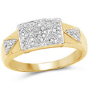 14K Yellow Gold Plated 0.21 Carat Genuine White Diamond .925 Sterling Silver Ring-4