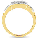 14K Yellow Gold Plated 0.21 Carat Genuine White Diamond .925 Sterling Silver Ring-5