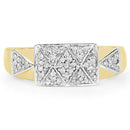 14K Yellow Gold Plated 0.21 Carat Genuine White Diamond .925 Sterling Silver Ring-6