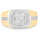14K Yellow Gold Plated 0.29 Carat Genuine White Diamond .925 Sterling Silver Ring-6