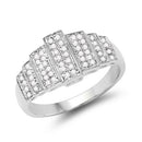 14K White Gold Plated 0.26 Carat Genuine White Diamond .925 Sterling Silver Ring-4