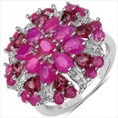 3.90 Carat Genuine Ruby & Rhodolite .925 Sterling Silver Ring-4