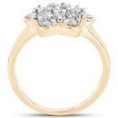 14K Yellow Gold Plated 0.07 Carat Genuine White Diamond .925 Sterling Silver Ring-5