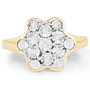 14K Yellow Gold Plated 0.07 Carat Genuine White Diamond .925 Sterling Silver Ring-6