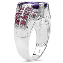 5.37 Carat Genuine Amethyst & Rhodolite .925 Sterling Silver Ring-6