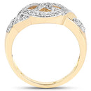 14K Yellow Gold Plated 0.21 Carat Genuine White Diamond .925 Sterling Silver Ring-5
