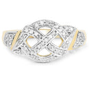14K Yellow Gold Plated 0.21 Carat Genuine White Diamond .925 Sterling Silver Ring-6