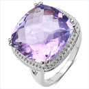 11.93 Carat Genuine Amethyst .925 Sterling Silver Ring-5
