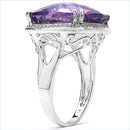11.93 Carat Genuine Amethyst .925 Sterling Silver Ring-6
