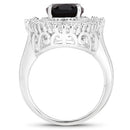 8.12 Carat Genuine Smoky Quartz and White Topaz .925 Sterling Silver Ring-5