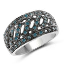 0.60 Carat Genuine Blue Diamond .925 Sterling Silver Ring-5