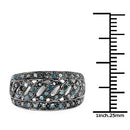 0.60 Carat Genuine Blue Diamond .925 Sterling Silver Ring-7