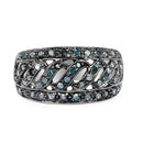 0.60 Carat Genuine Blue Diamond .925 Sterling Silver Ring-8