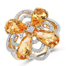 14K Yellow Gold Plated 8.80 Carat Genuine Citrine .925 Sterling Silver Ring-4