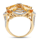 14K Yellow Gold Plated 8.80 Carat Genuine Citrine .925 Sterling Silver Ring-5
