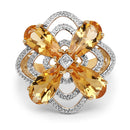 14K Yellow Gold Plated 8.80 Carat Genuine Citrine .925 Sterling Silver Ring-6