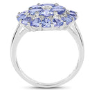 2.96 Carat Genuine Tanzanite and White Diamond .925 Sterling Silver Ring-5