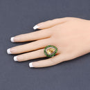 7.02 Carat Genuine Citrine and Chrome Diopside .925 Sterling Silver Ring-14