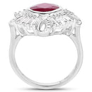 2.66 Carat Glass Filled Ruby and White Topaz .925 Sterling Silver Ring-5