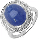 7.10 Carat Genuine Tanzanite .925 Sterling Silver Ring-4