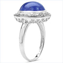 7.10 Carat Genuine Tanzanite .925 Sterling Silver Ring-6
