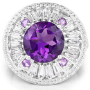 5.58 Carat Genuine Amethyst and White Topaz .925 Sterling Silver Ring-6