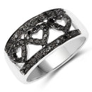 0.32 Carat Genuine Black Diamond .925 Sterling Silver Ring-4