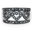 0.32 Carat Genuine Blue Diamond .925 Sterling Silver Ring-6