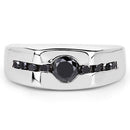 0.74 Carat Genuine Black Diamond .925 Sterling Silver Ring-6