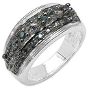 0.27 Carat Genuine Blue Diamond .925 Sterling Silver Ring-4