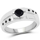0.56 Carat Genuine Black Diamond .925 Sterling Silver Ring-4