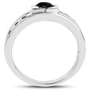 0.56 Carat Genuine Black Diamond .925 Sterling Silver Ring-5