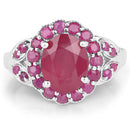 4.43 Carat Glass Filled Ruby and Ruby .925 Sterling Silver Ring-6