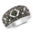 0.27 Carat Genuine Green Diamond .925 Sterling Silver Ring-5