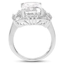 9.77 Carat Genuine Crystal Quartz & White Topaz .925 Sterling Silver Ring-5